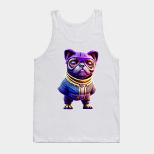 Pug in Purple Villain Suit - Adorable Dog Dressed in a Purple Skin Costume Tank Top